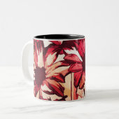 Rustikale Rote Blume Malerei Zweifarbige Tasse (Vorderseite Links)