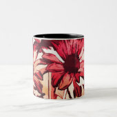 Rustikale Rote Blume Malerei Zweifarbige Tasse (Mittel)