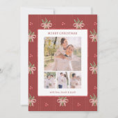 Rustikale rote botanische Weihnachtskarte Feiertagskarte (Vorderseite)