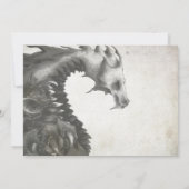 Rustikale Rote Drachen-Party Einladungen (Rückseite)