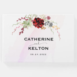 Rustikale Rote Elegante Blumenhochzeit Gästebuch