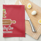 Rustikale Rote Familie Name Urlaub Backen Mit Mono Geschirrtuch (Viertel Falte)