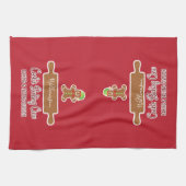 Rustikale Rote Familie Name Urlaub Backen Mit Mono Geschirrtuch (Horizontal)