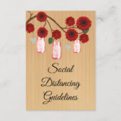 Rustikale rote Flora Mason Jar Sicherheitsmaßnahme Begleitkarte (Vorderseite)