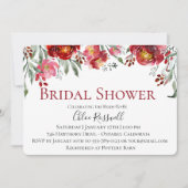 Rustikale Rote Floral Bouquet Bridal Dusche Einlad Einladung (Vorderseite)