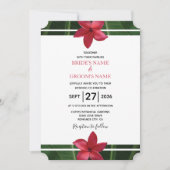 Rustikale Rote Frangipani Plumeria Hochzeitseinlad Einladung (Vorderseite)