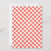 Rustikale Rote Gingham BBQ Picknick Monogramm Einladung (Rückseite)