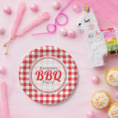 Rustikale Rote Gingham-GRILLEN Pappteller (Party)