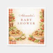 Rustikale rote Gingham-Kleiner-Fleischbällchen-Bab Serviette (Vorderseite)