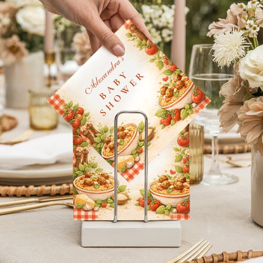 Rustikale rote Gingham-Kleiner-Fleischbällchen-Bab Serviette
