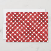 Rustikale rote Gingham Noël-Weihnachtskarte Feiertagskarte (Rückseite)