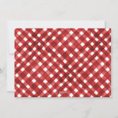 Rustikale rote Gingham-Weihnachtskarte Feiertagskarte (Rückseite)