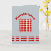 Rustikale rote Gingham-Weihnachtskarte mit festlic Karte (Gelbe Blume)