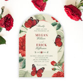 Rustikale rote grüne Blumenhochzeit Einladung