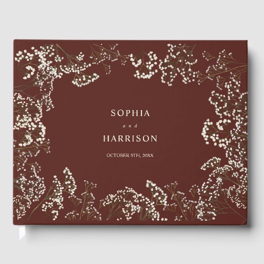 Rustikale Rote Hochzeit von Gipskraut Gästebuch (Vorderseite)
