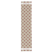 Rustikale Rote Imitate Burlap Polka Dot Muster Kurzer Tischläufer (Vorderseite)