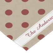 Rustikale Rote Imitate Burlap Polka Dot Muster Kurzer Tischläufer (Ecke)
