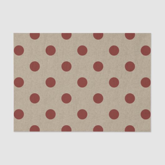 Rustikale Rote Imitate Burlap Polka Dot Muster Seidenpapier (Vorderseite)