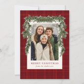 Rustikale rote karierte Grünpflanzen Weihnachten 4 (Vorderseite)
