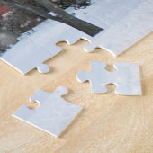 Rustikale Rote Landschaft mit Winterschnee Landsch Puzzle (Seite)