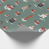 Rustikale rote Leuchttürme Boote in Sturmsee 2 Geschenkpapier (Ecke)