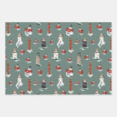 Rustikale rote Leuchttürme und Boote in Sturmsee Geschenkpapier Set (Vorderseite 2)