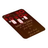 Rustikale rote Mason-Gläser Save The Date Magnet (Rechte Seite)
