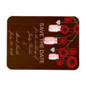 Rustikale rote Mason-Gläser Save The Date Magnet (Horizontal)