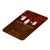 Rustikale rote Mason-Gläser Save The Date Magnet (Linke Seite)