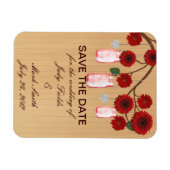 Rustikale rote Mason Jars speichern das Date Magne Magnet (Horizontal)