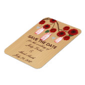 Rustikale rote Mason Jars speichern das Date Magne Magnet (Linke Seite)