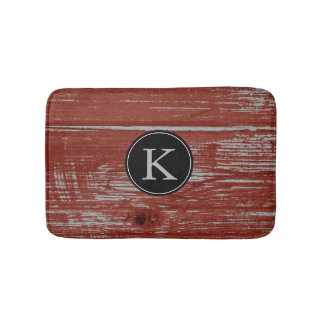 Rustikale rote mit Monogramm Initiale des Badematte