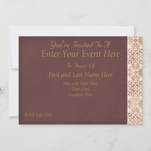 Rustikale Rote Party Einladung (Rückseite)