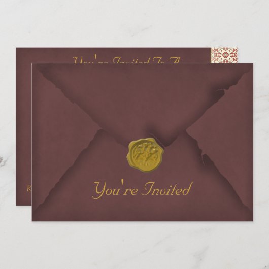 Rustikale Rote Party Einladung (Vorne/Hinten)