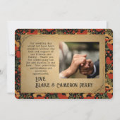 Rustikale Rote Pfeffer Vintage Holzhochzeit Dankeskarte (Rückseite)