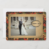 Rustikale Rote Pfeffer Vintage Holzhochzeit Dankeskarte (Vorderseite)