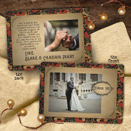 Rustikale Rote Pfeffer Vintage Holzhochzeit Dankeskarte