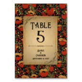 Rustikale Rote Pfeffer Vintage Holzhochzeit Tischnummer (Vorderseite)