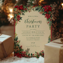 Rustikale Rote Poinsettia Feiertage Party