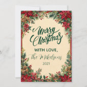 Rustikale Rote Poinsettia Feiertage Party Feiertagskarte (Vorderseite)