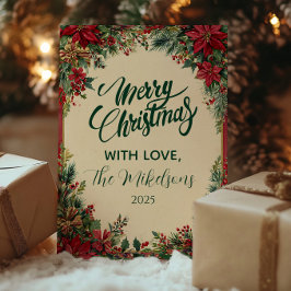 Rustikale Rote Poinsettia Feiertage Party Feiertagskarte