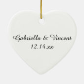 Rustikale Rote Poinsettia Winter-Verlobung Keramikornament (Hinten)