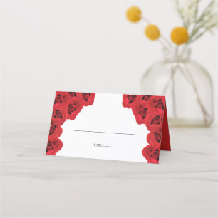 Rustikale Rote Rosen Hochzeit Platzkarte