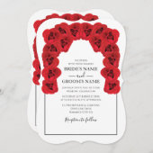 Rustikale Rote Rosen Hochzeitsfeiern Einladung (Vorne/Hinten)