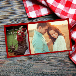 Rustikale Rote Rosen und Cowboy Boots Wedding Save The Date