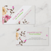 Rustikale Rote Rosen Weißer Hintergrund Kosmetolog Visitenkarte (Vorne/Hinten)