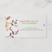 Rustikale Rote Rosen Weißer Hintergrund Kosmetolog Visitenkarte (Rückseite)