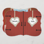 Rustikale rote Scheunen-und Einladung (Vorne/Hinten)