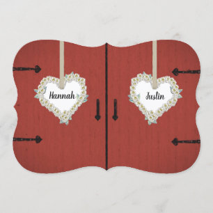 Rustikale rote Scheunen-und Einladung