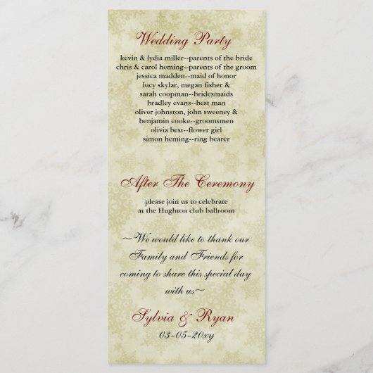 Rustikale rote Schneeflocken Programm (Rückseite)